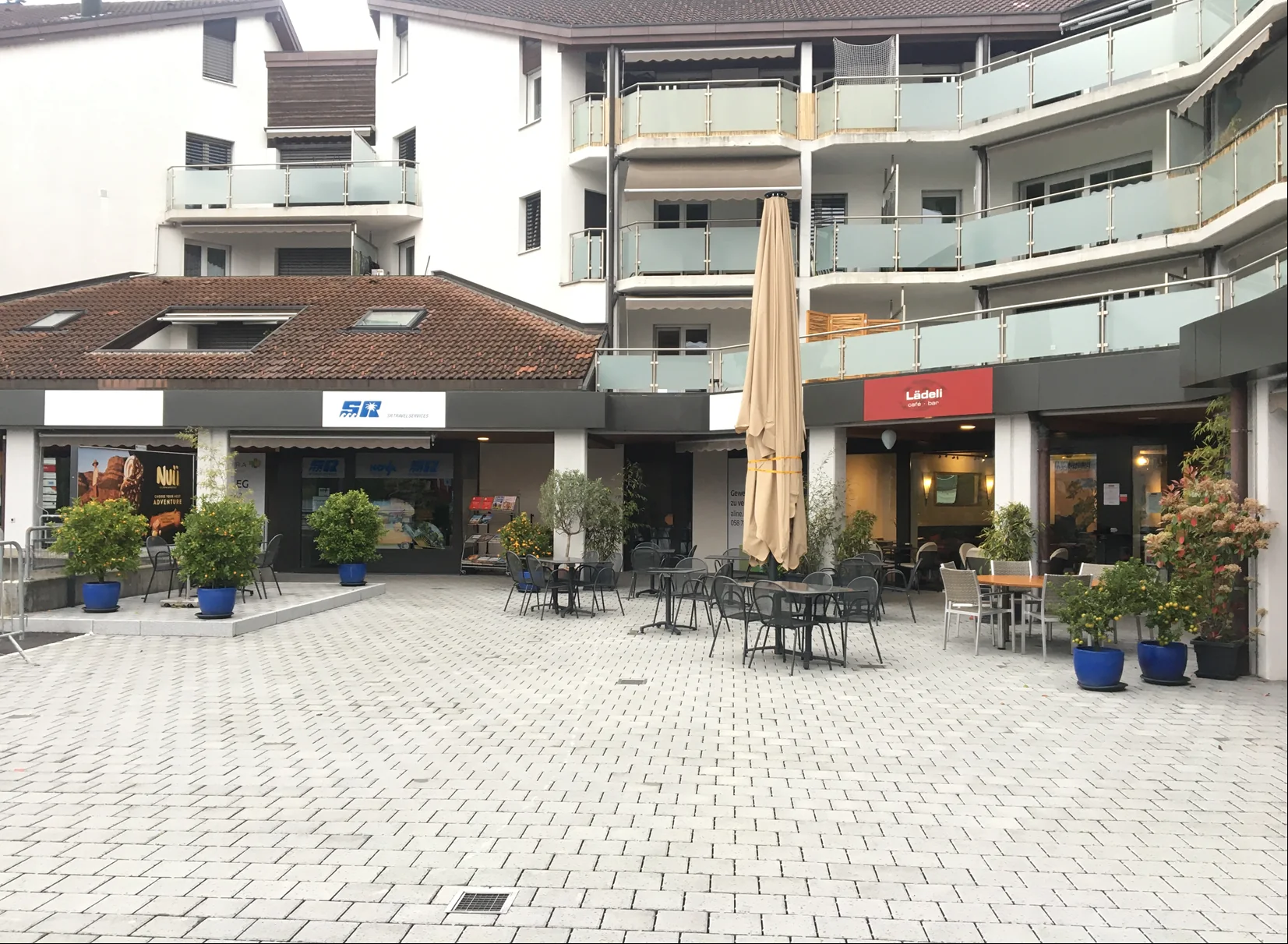 Aussenansicht des Café-Bar Lädeli als Stimmungsbild für Mittagsmenüs